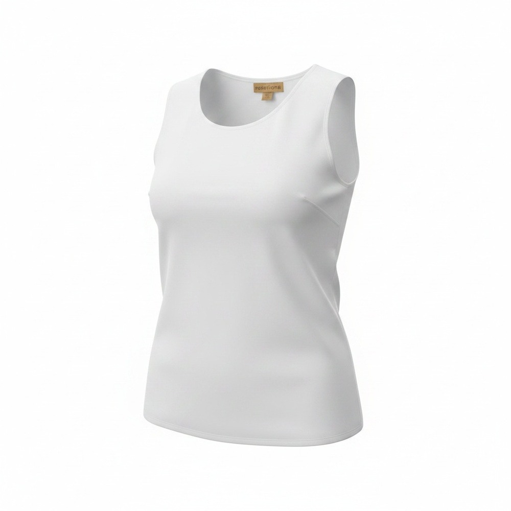 Notations Womens Large White Sleeveless Scoop Neck Tank Top Lightweight Shell - Picture 1 of 7